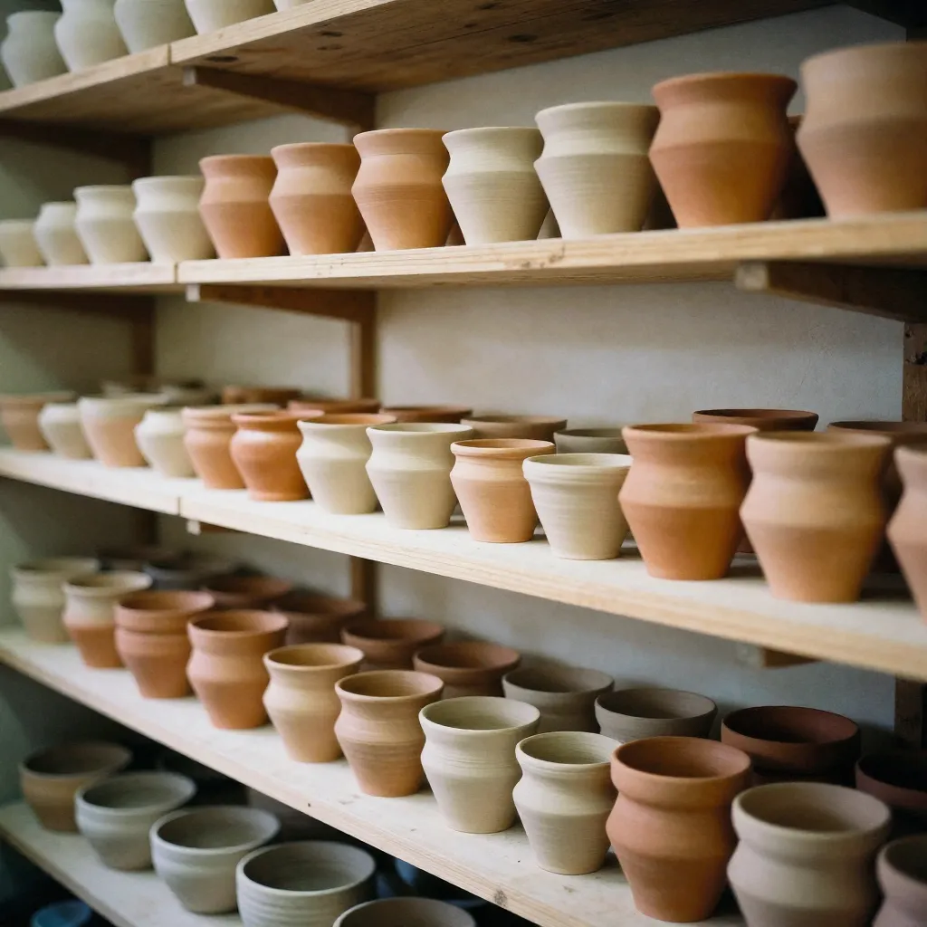 Pottery studio workspace detail
